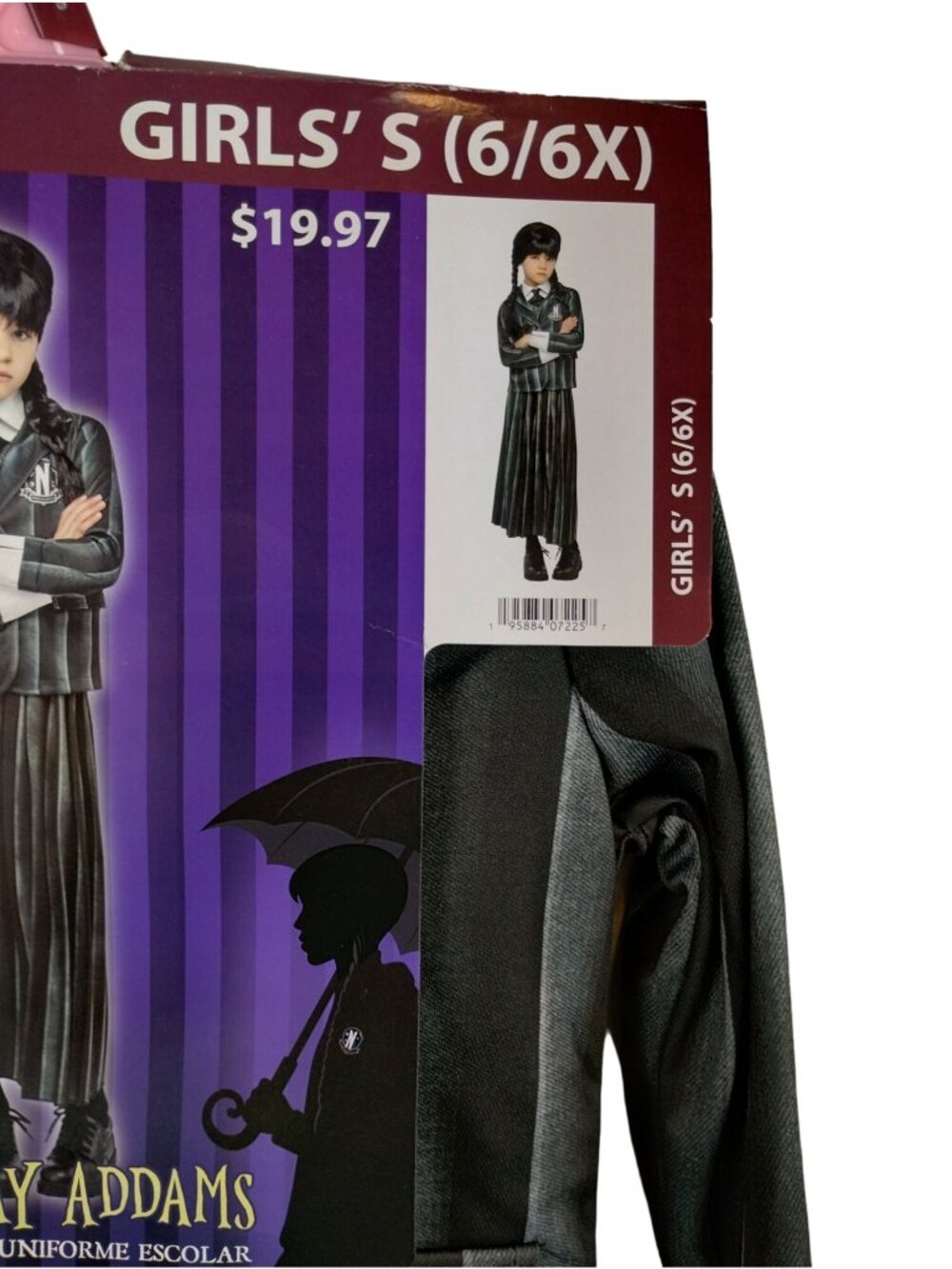 Rubies Girls S (6/6X) Wednesday Addams School Uniform Halloween Costume Set - Picture 4 of 8